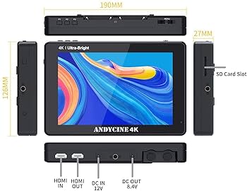 Amazon | ANDYCINE C7 フィールドカメラモニター 撮影外部